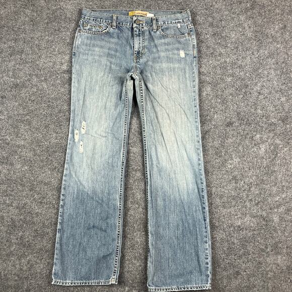 Old Navy Jeans Womens 6 Short Light Wash Distressed Boy-Cut Low Waist Denim - Picture 1 of 9